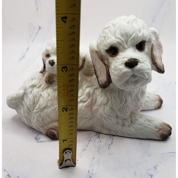 Mother and Puppy White Poodle Ceramic Hand Painted Dogs Figurine - Picture 8 of 8